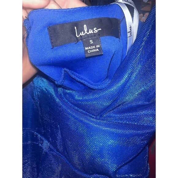 Lulu's Blue Tiered Maxi Dress with Spaghetti Straps Small - Picture 9 of 15